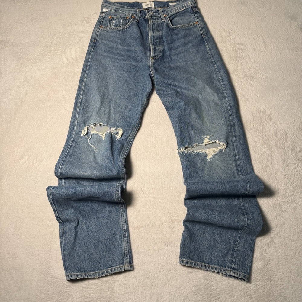 Citizens of Humanity Eva Women's Jeans Distressed Sz 24 Straight Leg Button Fly